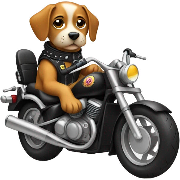 Dog in an motorcycle  emoji