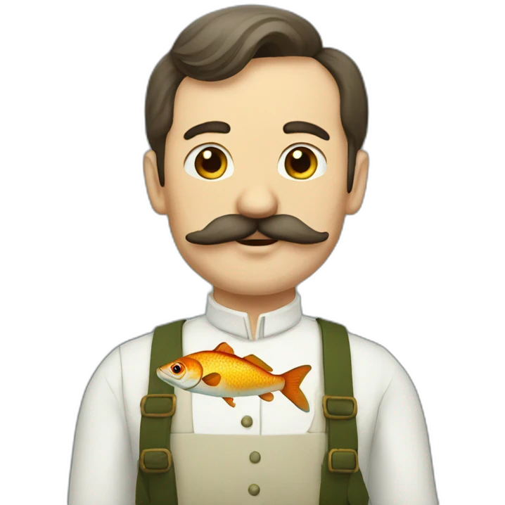 russian moustache husband with fish emoji