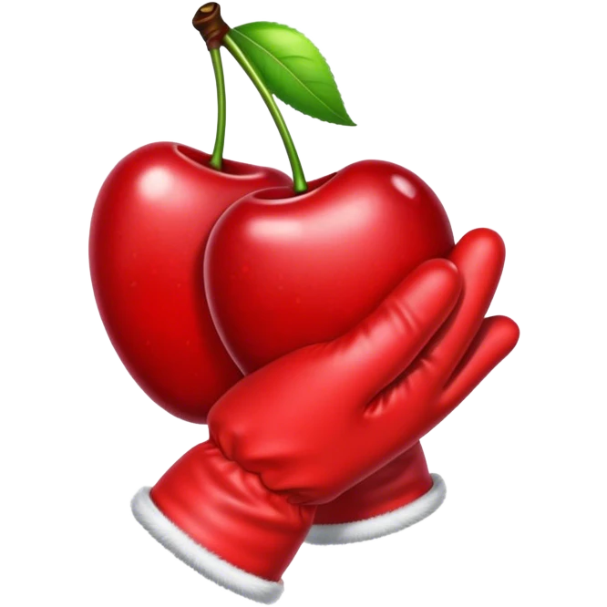 red cherry gloves emoji