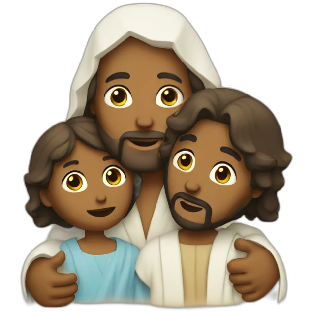 Jesus with Joseph and mary emoji