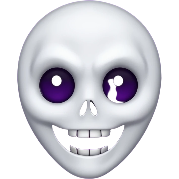 um coração roxo claro com o rosto do ghost face emoji