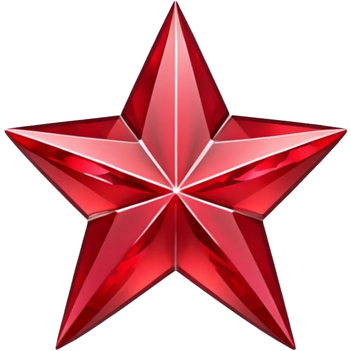 металическая звезда. внутри красный рубин 
 emoji