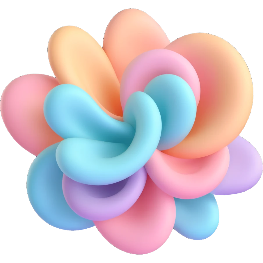 3D emoji of the word WIND, soft pastel colors, bubbly and airy appearance, swirling emoji