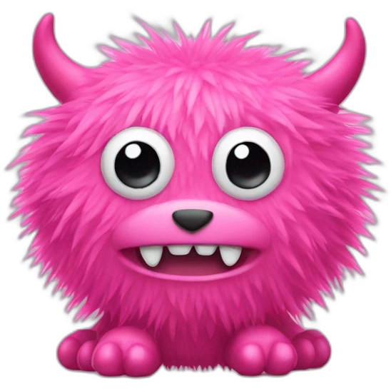 A PINK MONSTER TOY WITH FUR  emoji