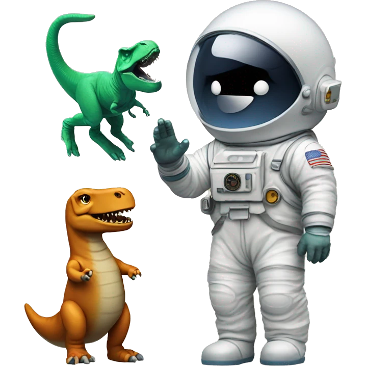 astronaut, t-rex and toy solider emoji