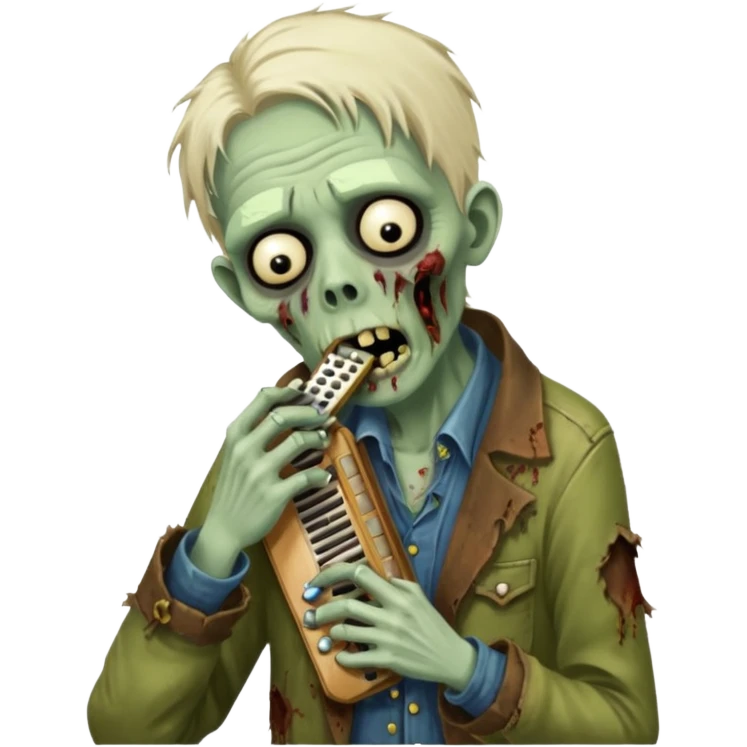 Zombie plays the hamonica emoji