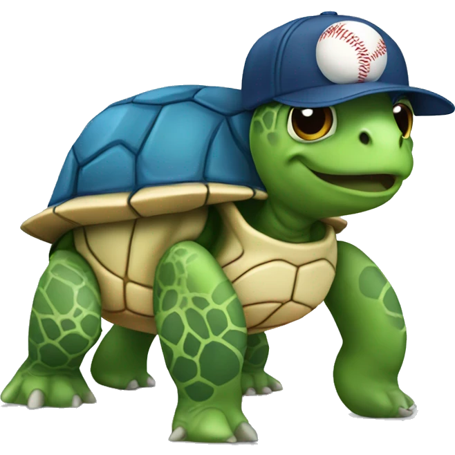 turtle wearing baseball cap emoji