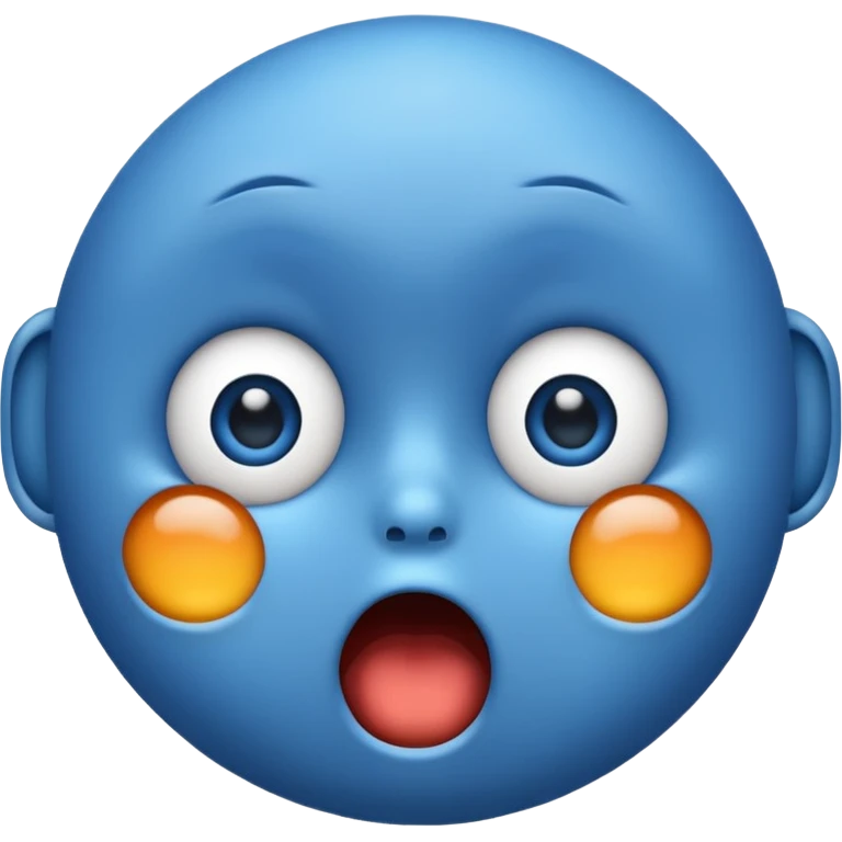Blue emoji shocked emoji