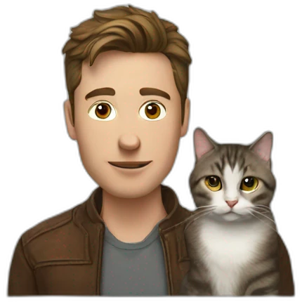 elon muusk with a cat emoji