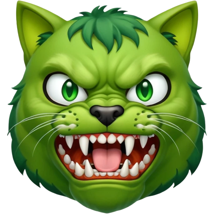 Hulk dog mixed with cat emoji