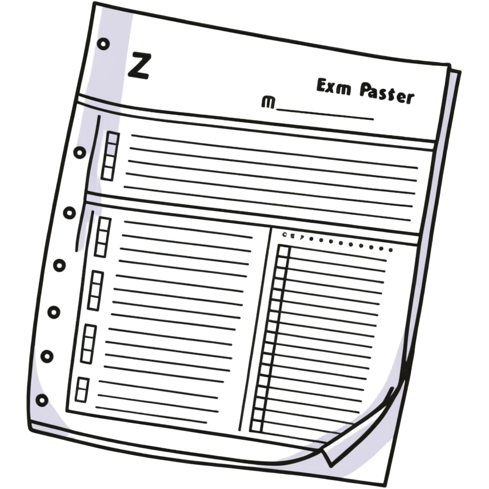 answer sheet with multiple choice selections, exam paper with answers emoji