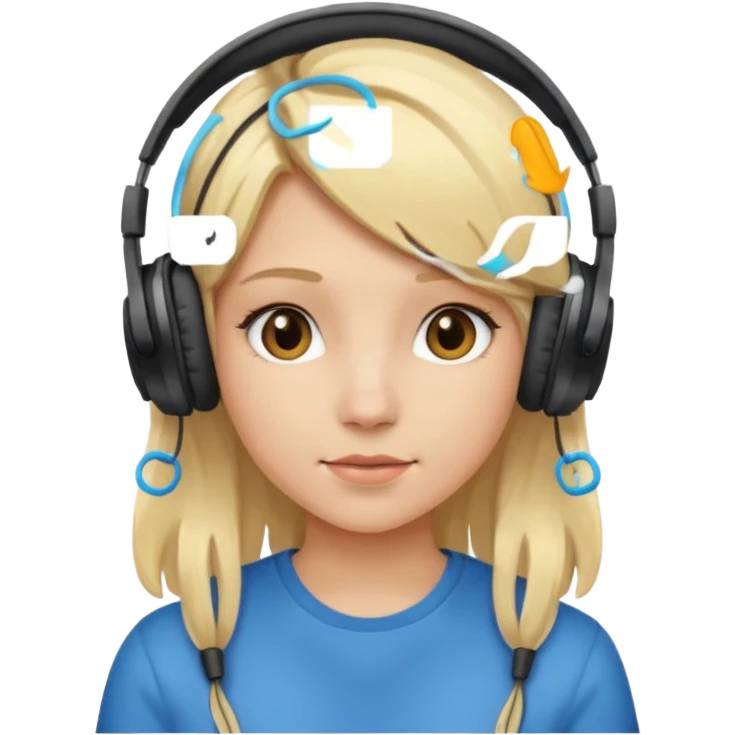 what emoji gril with hephones and blonde hair ? emoji