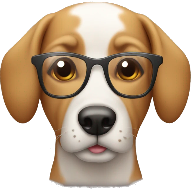 Dog with glass emoji
