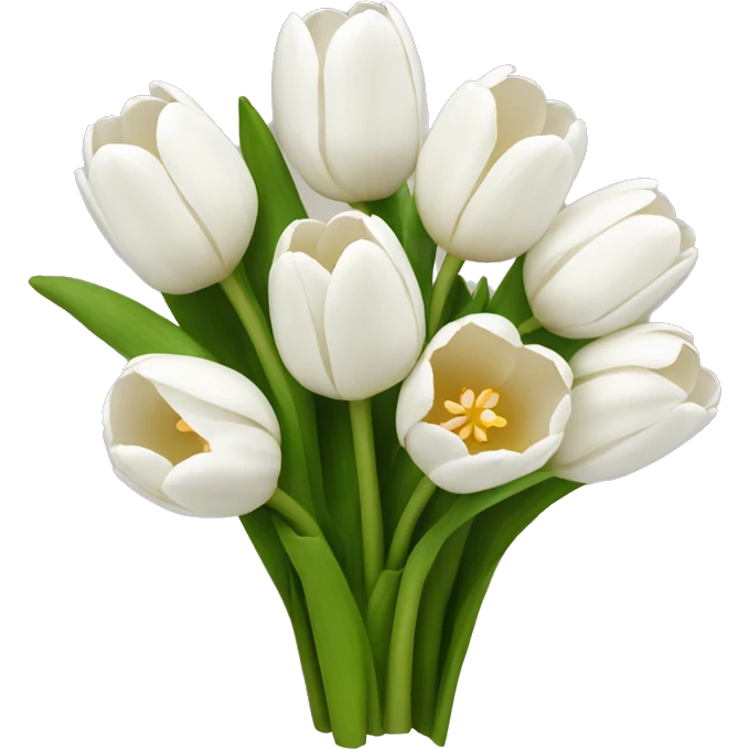 white tulip bouquet  emoji