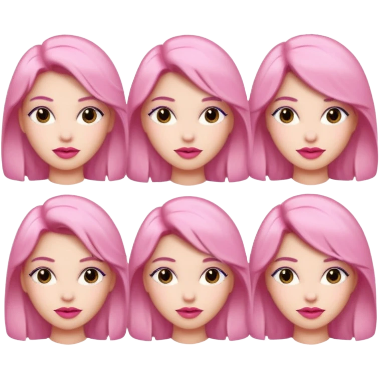 woman Pink lips, deifferent hair emoji
