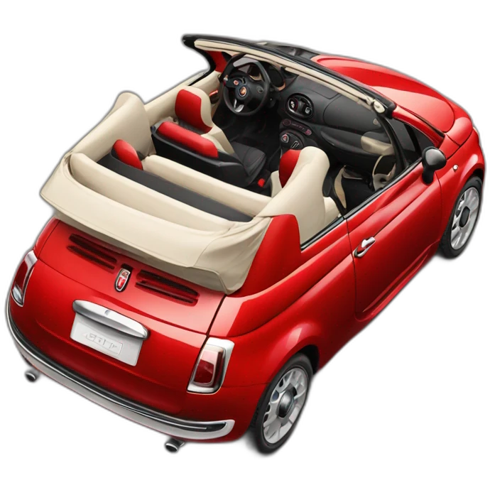 red fiat 500 convertible emoji