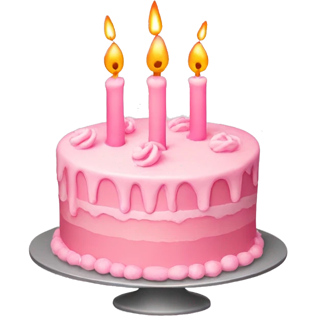 Light pink cake with candles  emoji