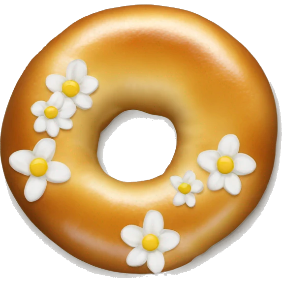 a bagel with a flower growing out of it emoji