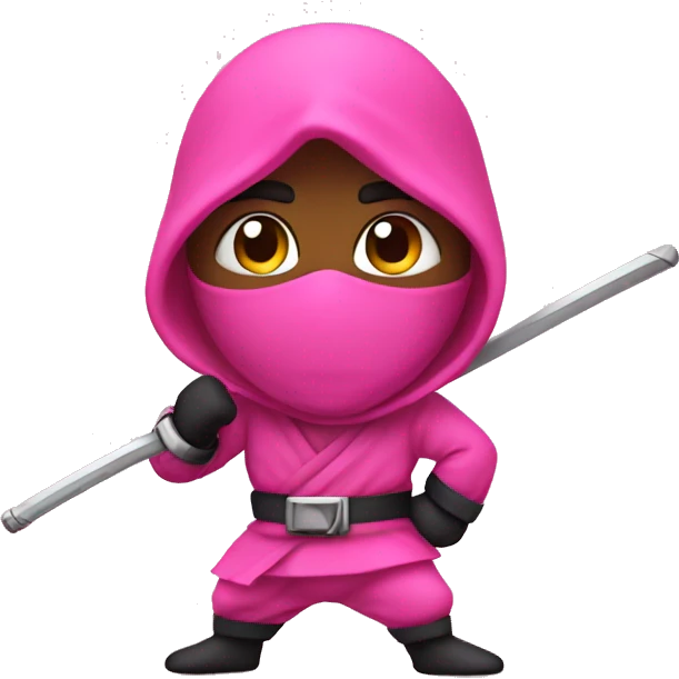 Pink ninja posing  emoji