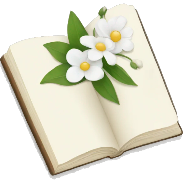 book with white flowers emoji