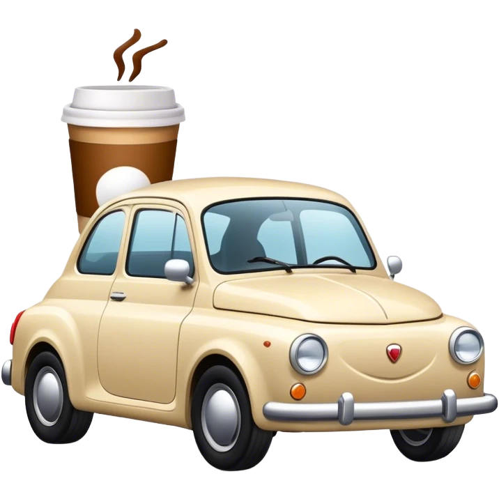 one car with a coffe emoji