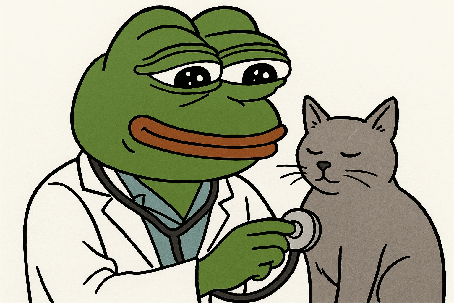 veterinarian examining a cat emoji