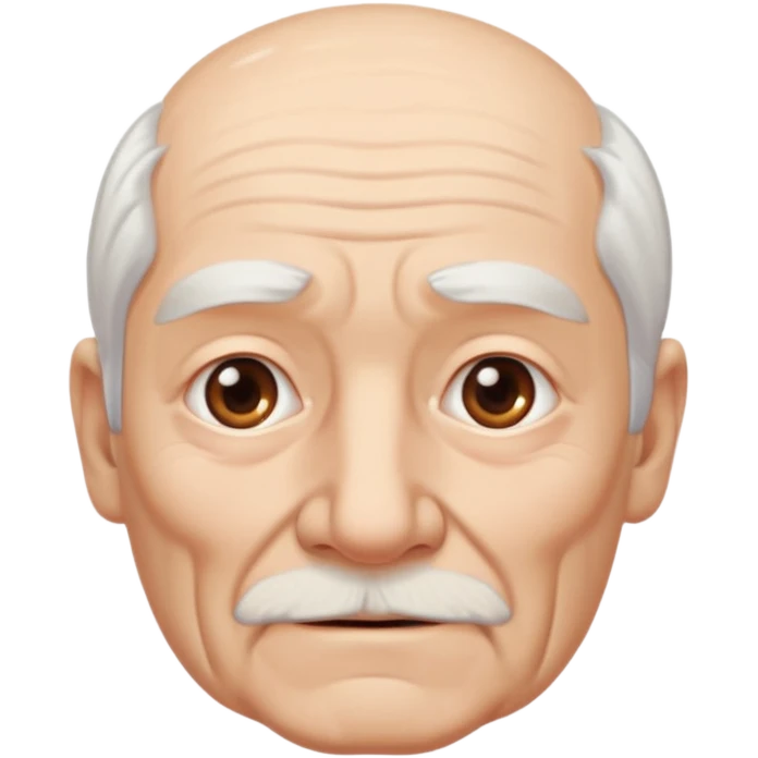 old man white neutral face without moustache and beard with hair emoji