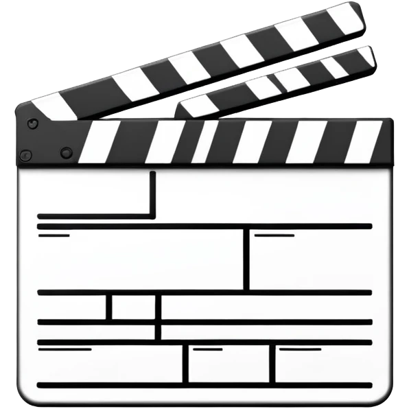 ultra-minimal clapperboard, single line drawing, geometric abstraction, bare essentials only emoji