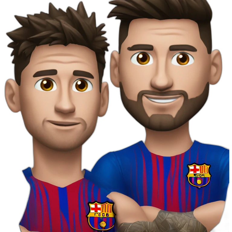 Messi qui embrasse ronaldo en disant siuuuuuuuuuu emoji