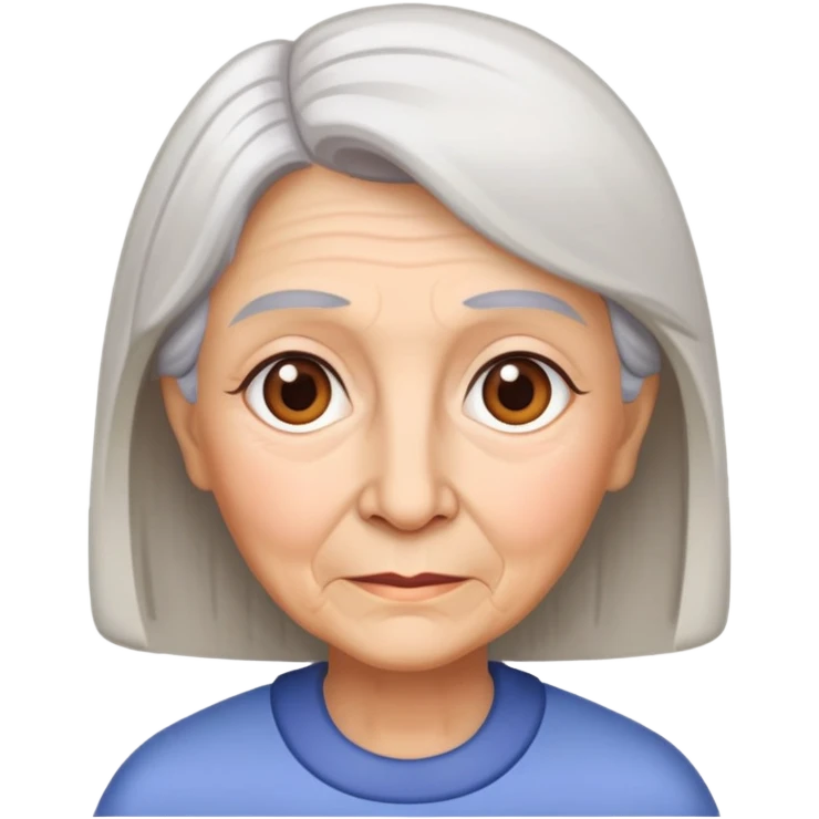 grandmother with straight hair and brown eyes emoji