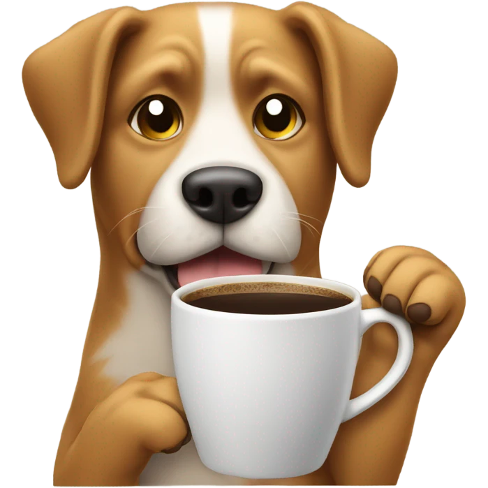 Dog with a coffe emoji