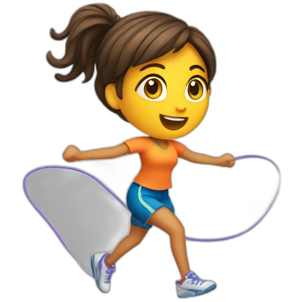 Girl jump roping emoji