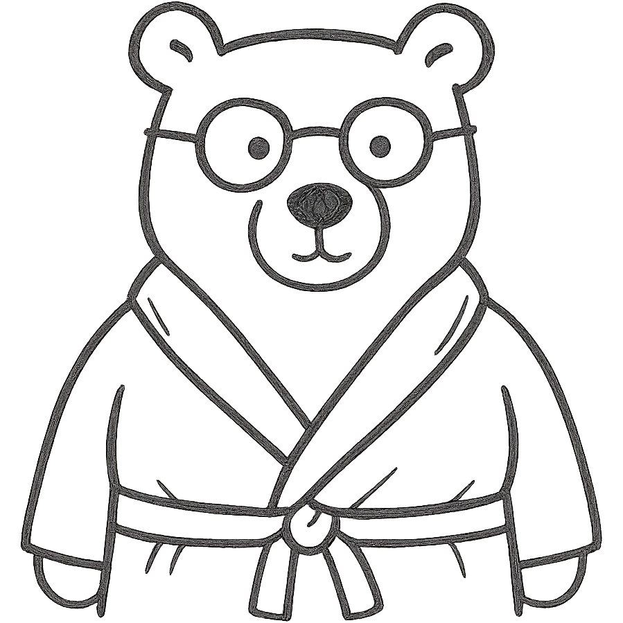 A bear wearing glasses and a bathrobe emoji