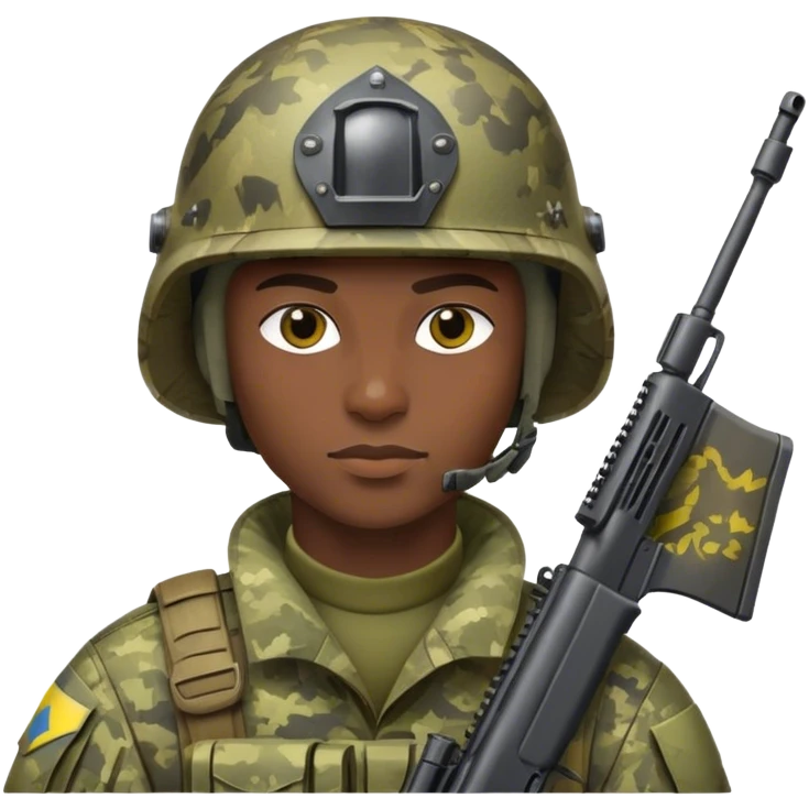 Ukrainian soldier in mm14 camo with helmet emoji