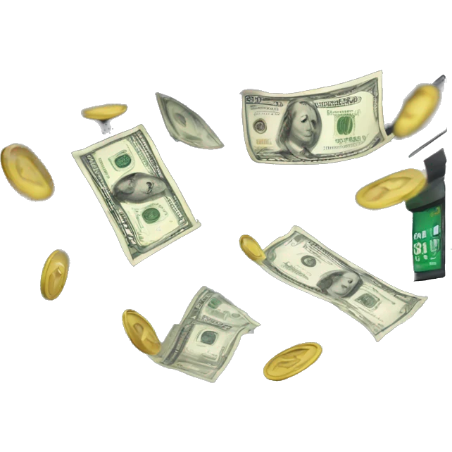 Create emoji with atm where the money is flying from and there is US30 on the screen emoji