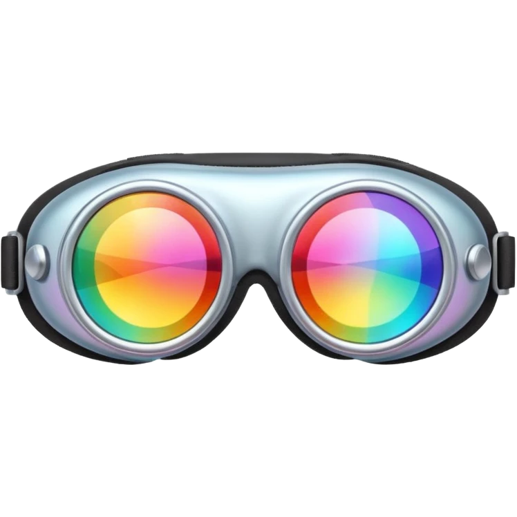 silver simulation rainbow goggles emoji
