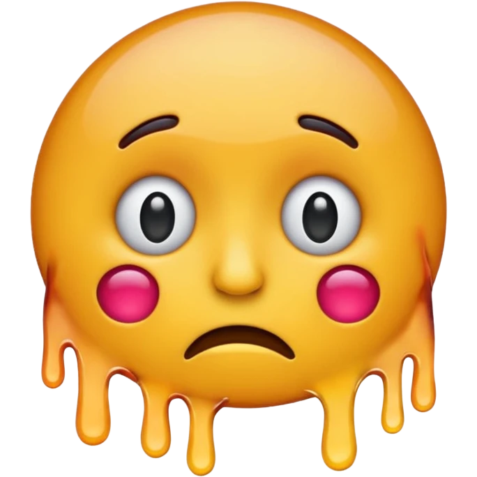 Round emoji confused face melting  emoji