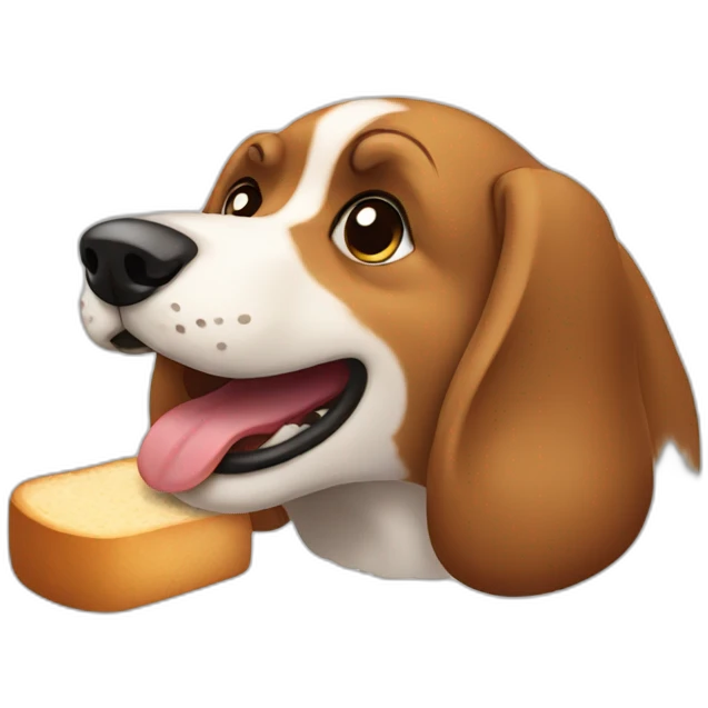 Dog eating bread emoji