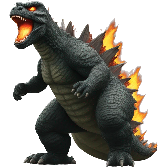 Godzilla burning emoji