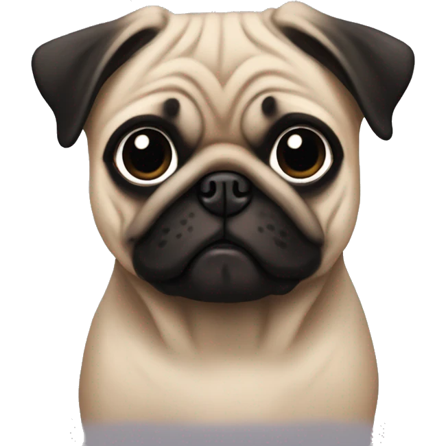 Pug with ariana grande emoji