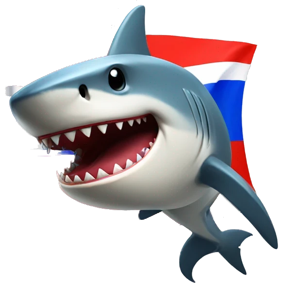 Shark with Russian flag emoji