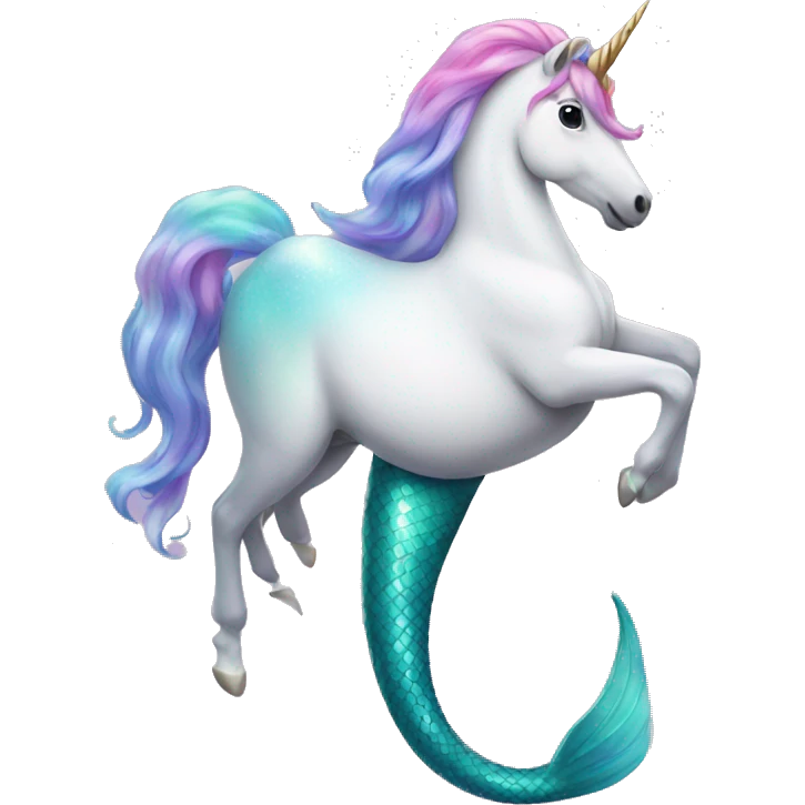 Unicorn with mermaid tail emoji