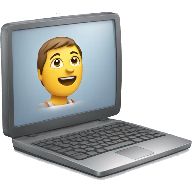 person typing on computer emoji