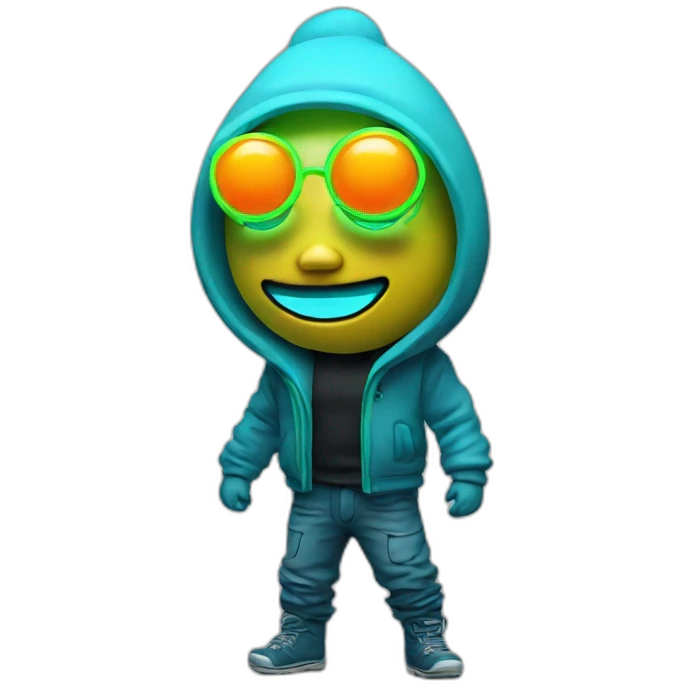 Juicy booty neon sign style man emoji