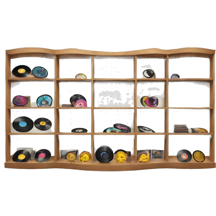 vinyl record display shelf emoji