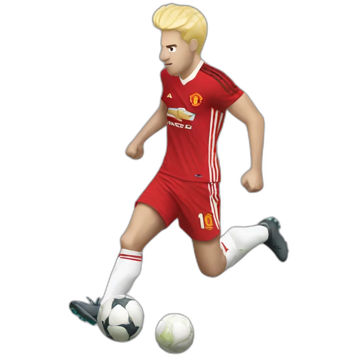blonde manchester united player kicking emoji