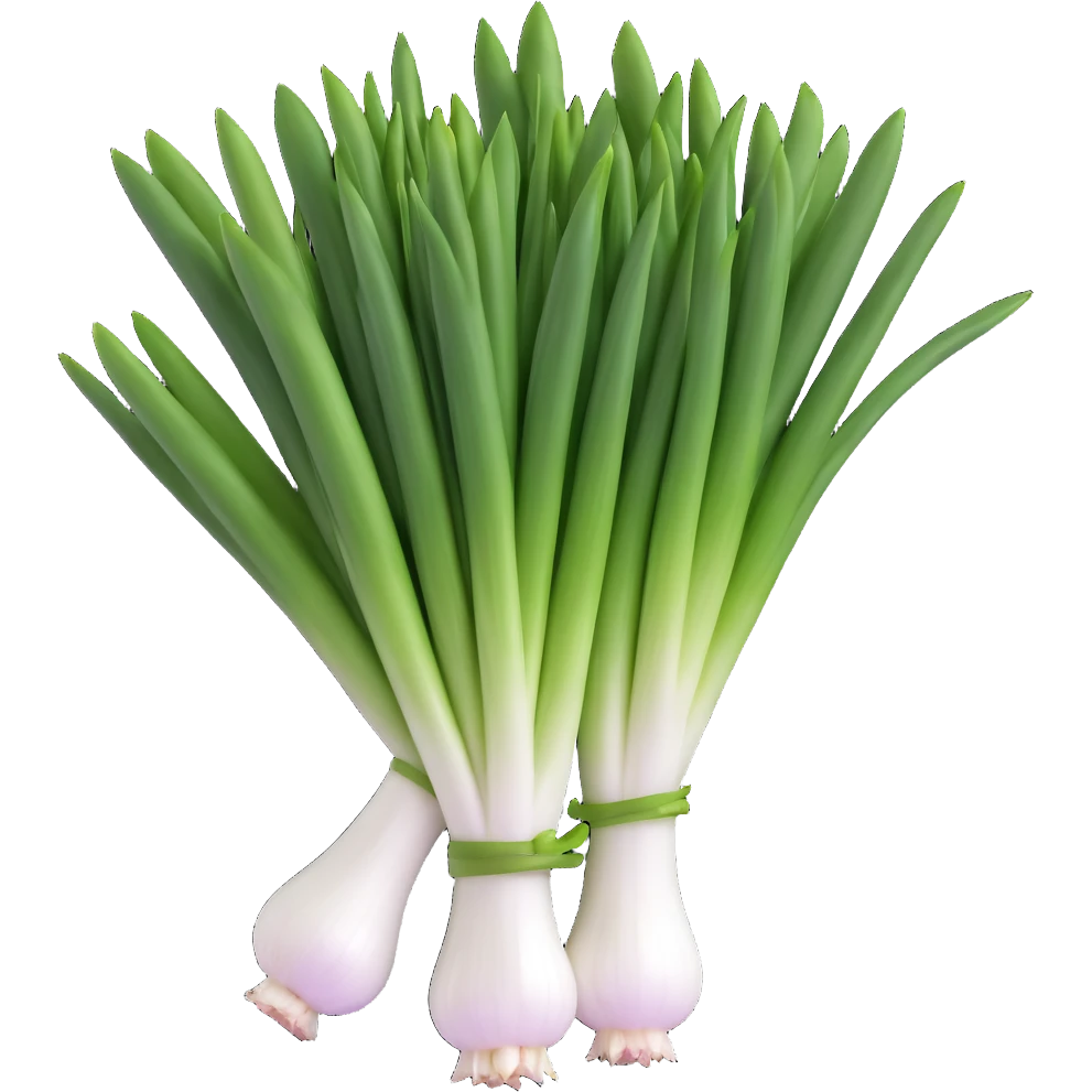 chopped green onions, clean, minimal, cute, well-lit, soft shadow, white background emoji