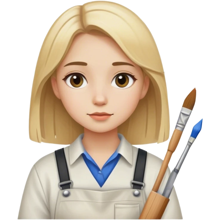 painter girl with straight blonde hair emoji
