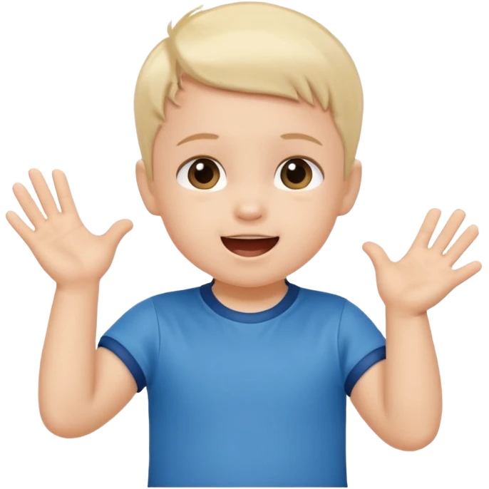 A toddler with a tiny jersey shirt, clapping with adorable enthusiasm emoji