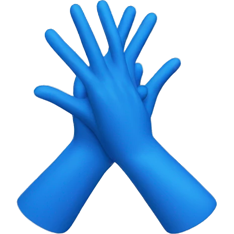 blue hands emoji